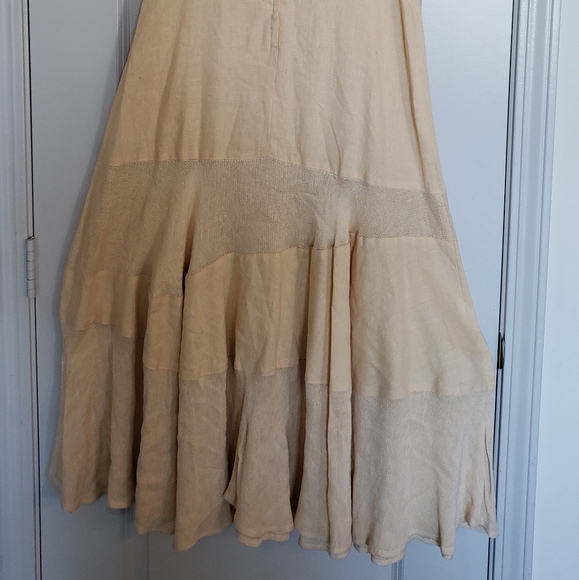 Vintage Dress 1990s Linen Ranchwear Prairie - Picture 4 of 7